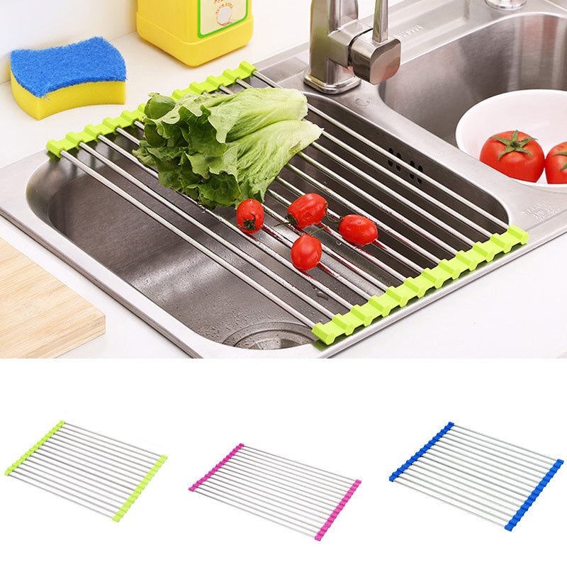 Foldable Stainless Steel Sink Dish Drying Rack