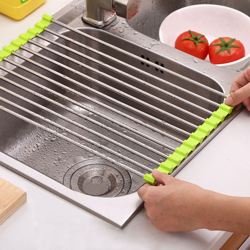Foldable Stainless Steel Sink Dish Drying Rack