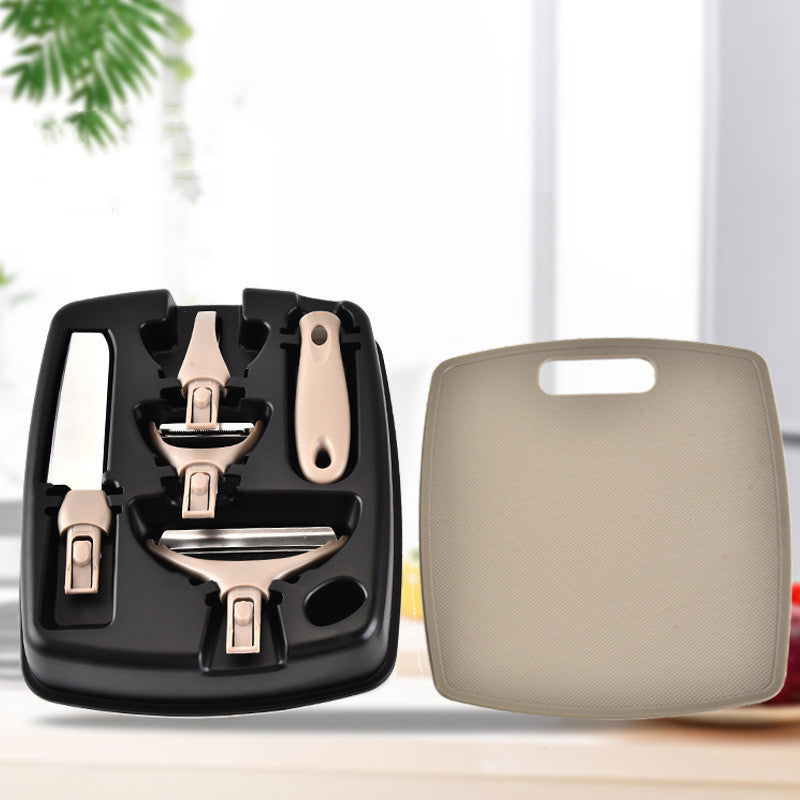 Eco Wheat Straw & Stainless Steel Kitchen Cutter Set – 3-Piece Chopper, Knife & Peeler Kit