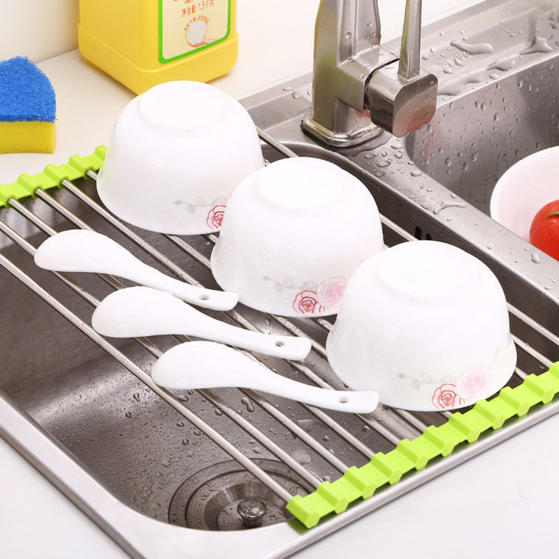 Foldable Stainless Steel Sink Dish Drying Rack