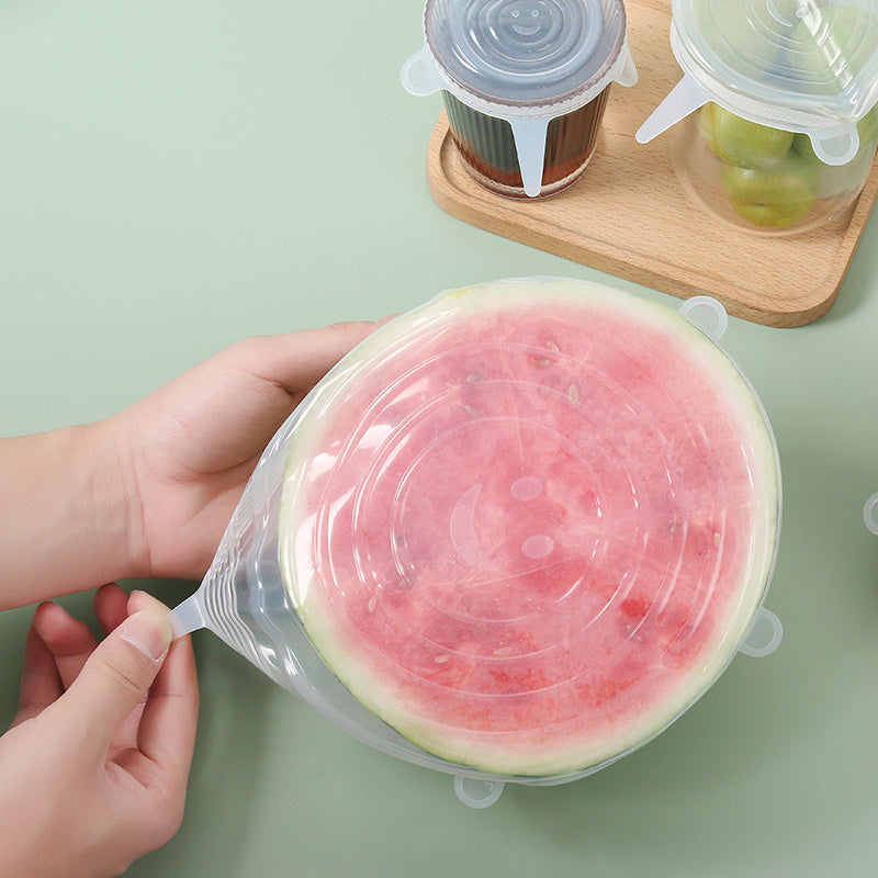 6-Pack Silicone Stretch Lids – Reusable Fresh-Keeping Covers for Bowls, Jars & More