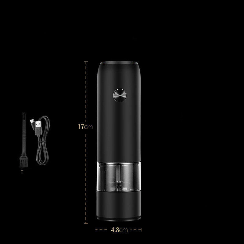 USB Rechargeable Electric Salt & Pepper Grinder Set – One-Hand LED Auto Grinder